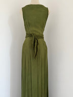 Ghost London Olive Crêpe Wrap Maxi Dress