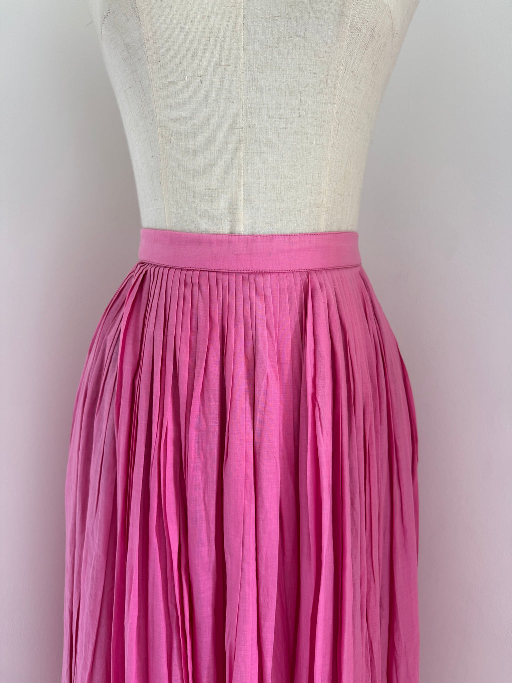 Umberto Ginocchietti Pink Cotton Voile Pleated Skirt