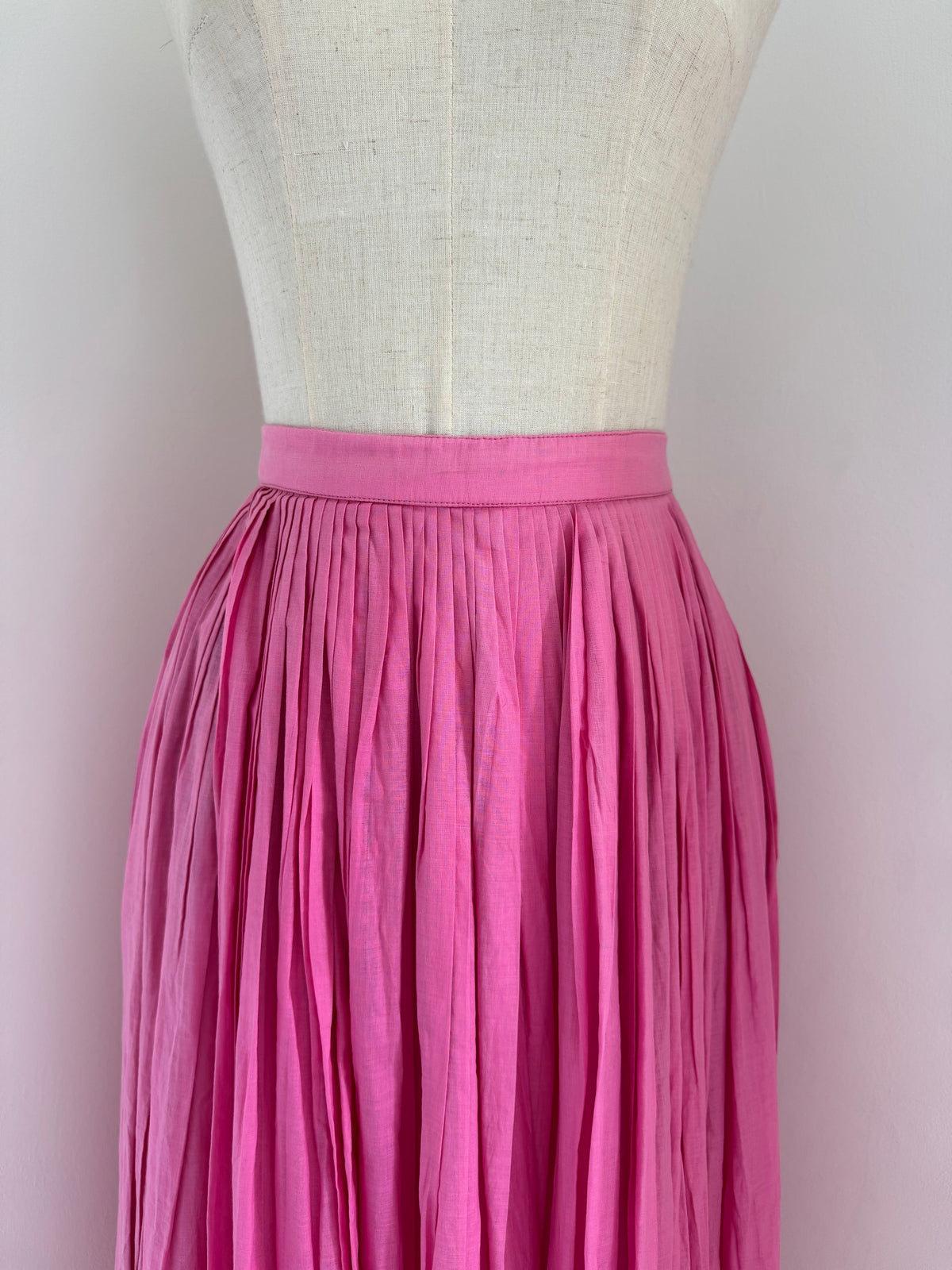 Umberto Ginocchietti Pink Cotton Voile Pleated Skirt