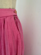 Umberto Ginocchietti Pink Cotton Voile Pleated Skirt