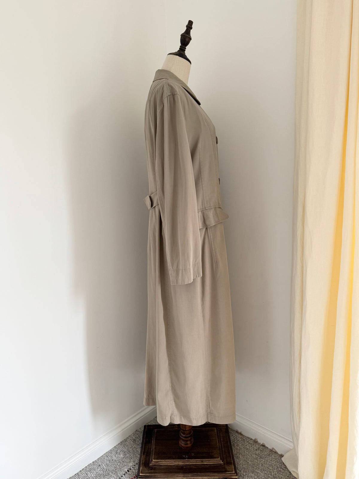 Strenesse 1990s Fluid Ankle-Length Trench Coat