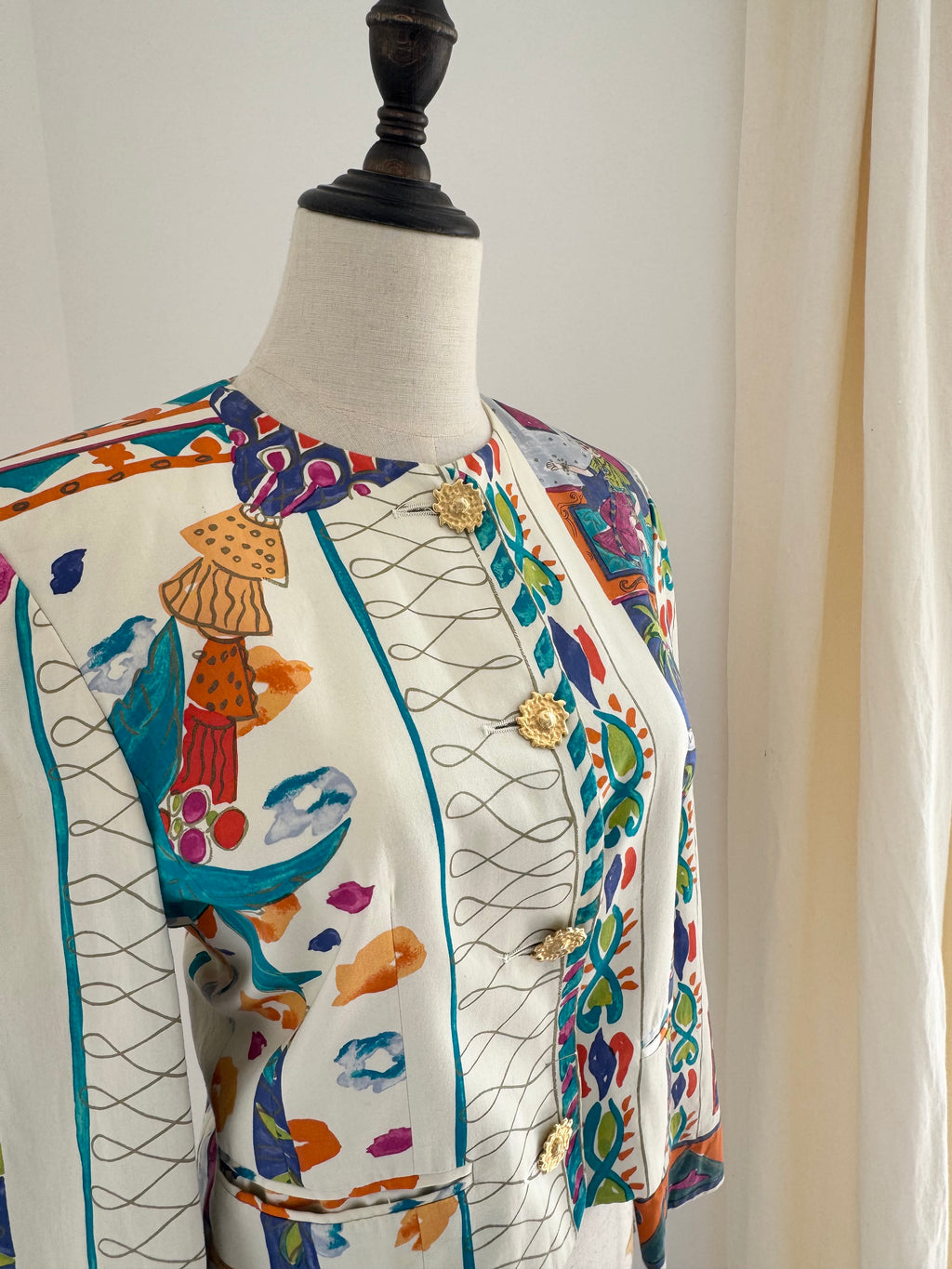 Louis Féraud Cotton Sateen Cropped Jacket