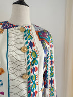 Louis Féraud Cotton Sateen Cropped Jacket