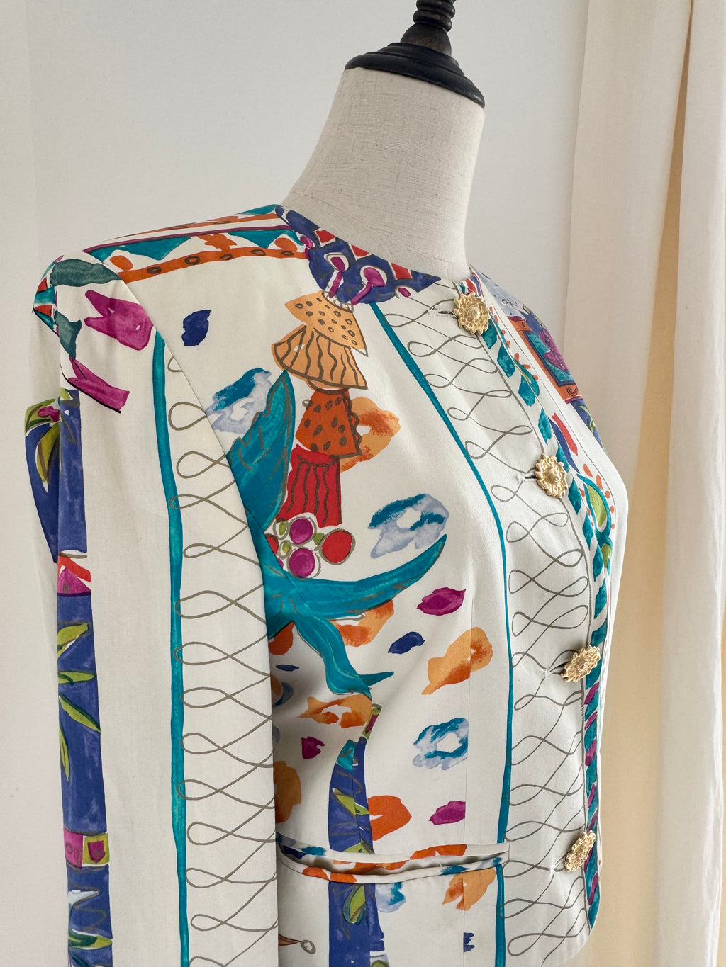 Louis Féraud Cotton Sateen Cropped Jacket