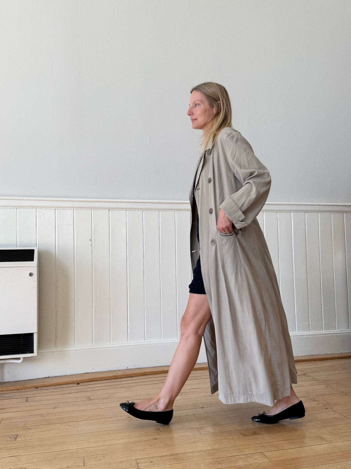 Strenesse 1990s Fluid Ankle-Length Trench Coat