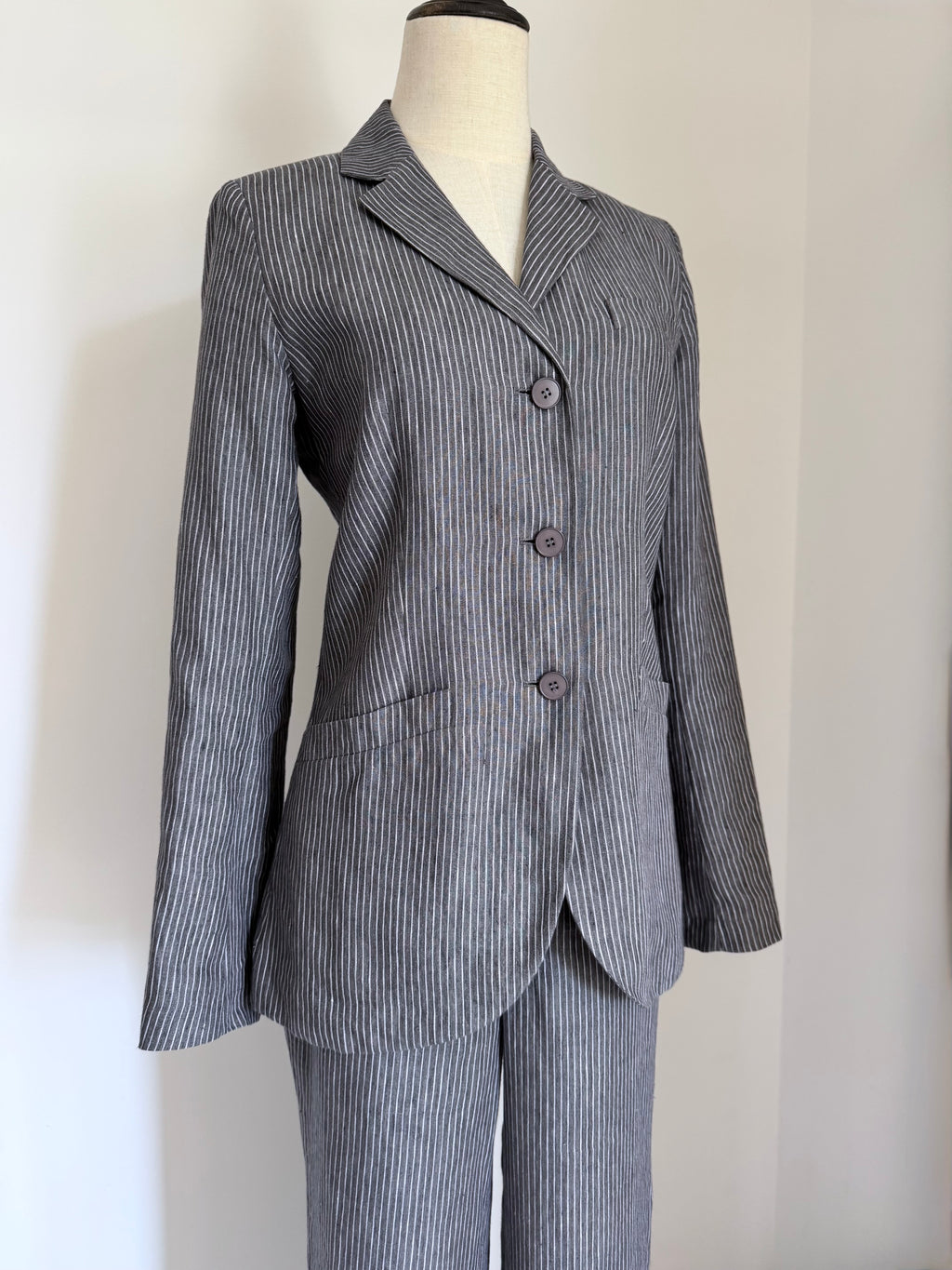 Agnès b. Linen Pinstripe Trouser Suit