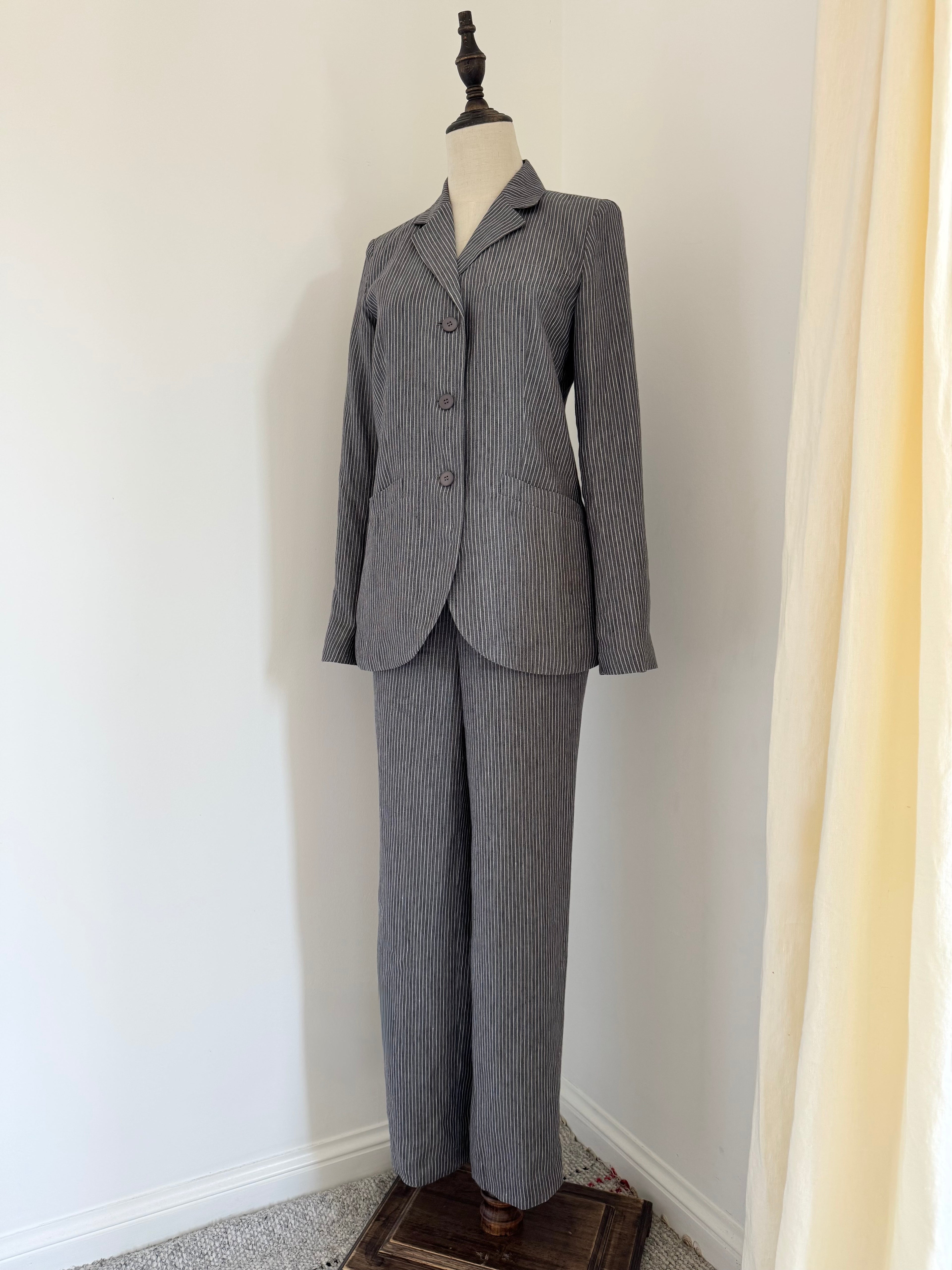 Agnès b. Linen Pinstripe Trouser Suit
