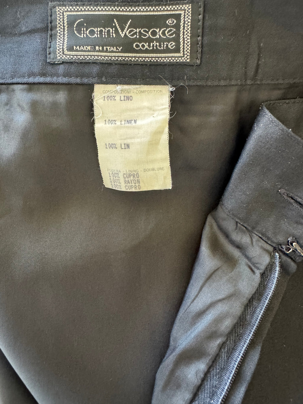 Gianni Versace Couture Linen Pencil Skirt