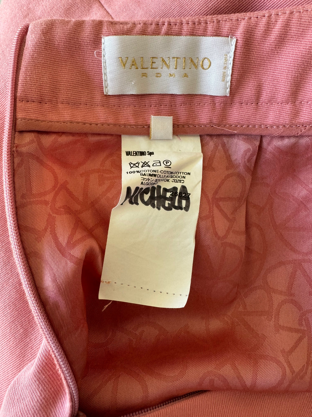 Valentino Vintage Roma Cotton Pencil Skirt