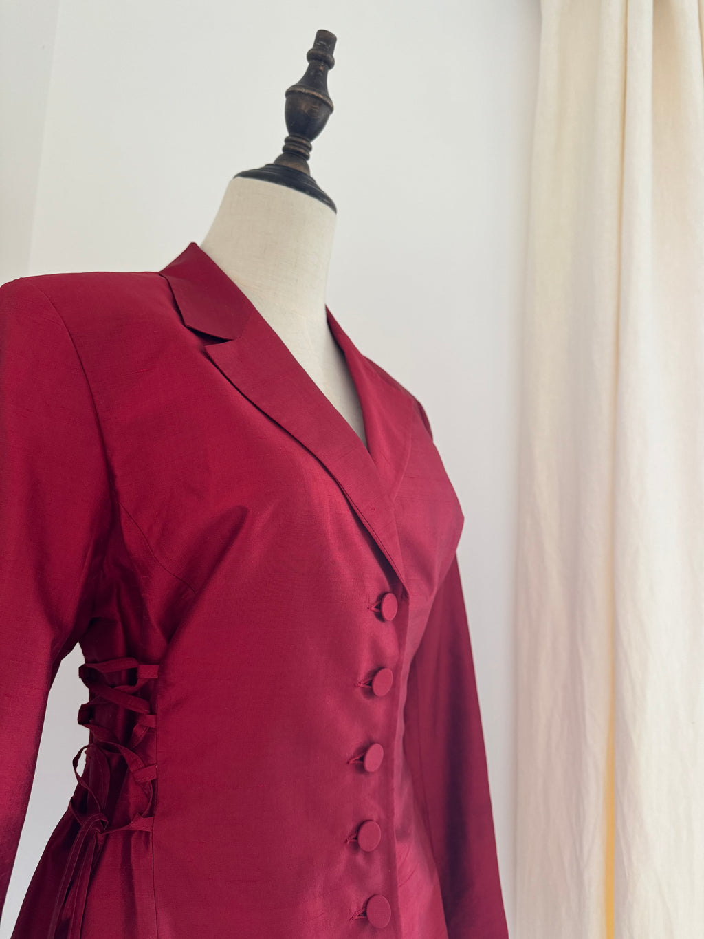 Cacharel Silk Dupion Side-Laced Blazer