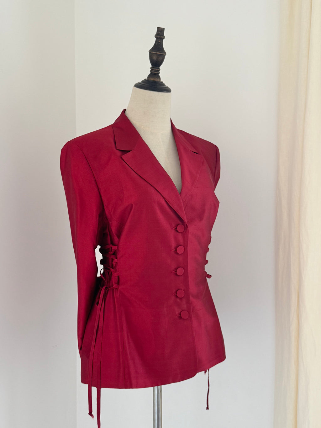 Cacharel Silk Dupion Side-Laced Blazer