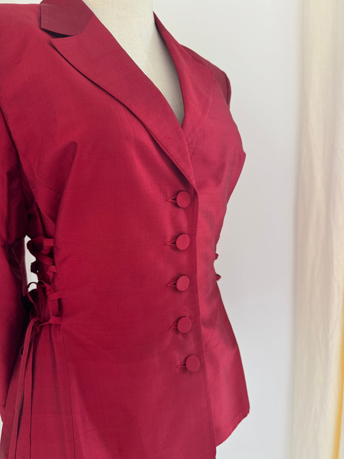 Cacharel Silk Dupion Side-Laced Blazer