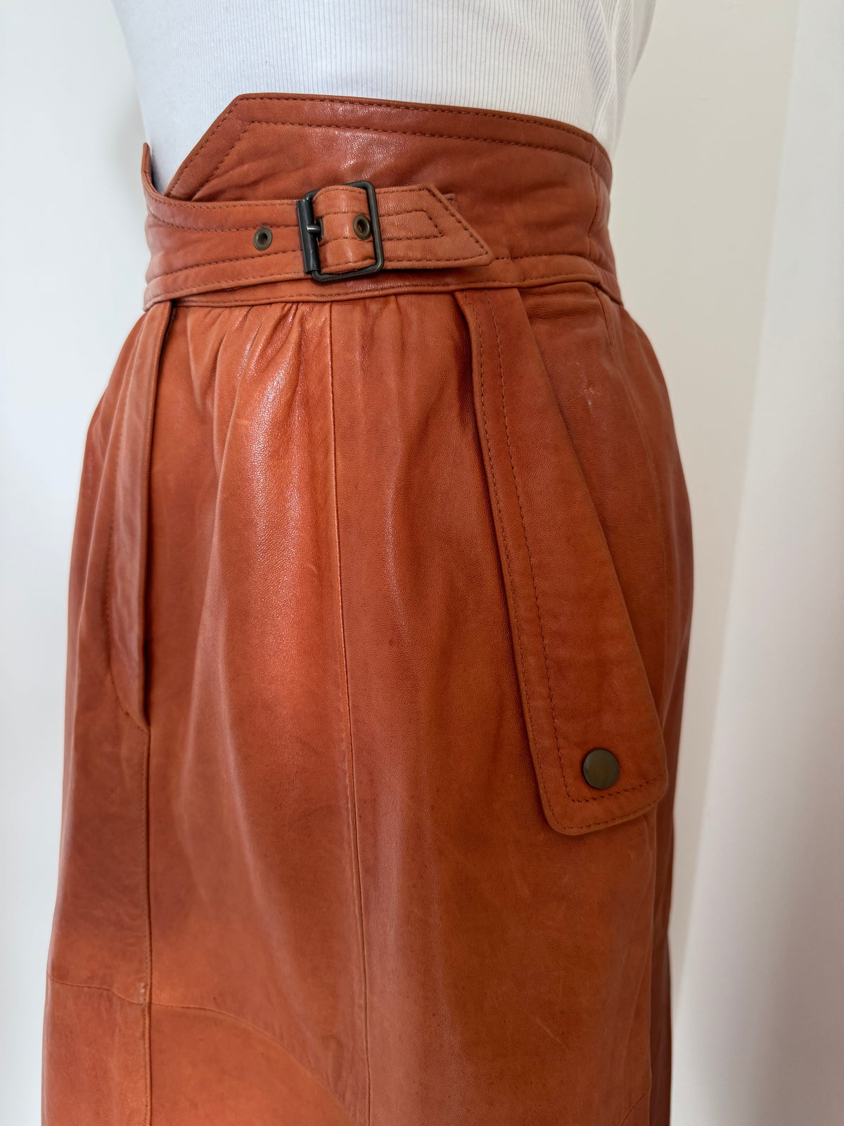 Escada Leather Skirt