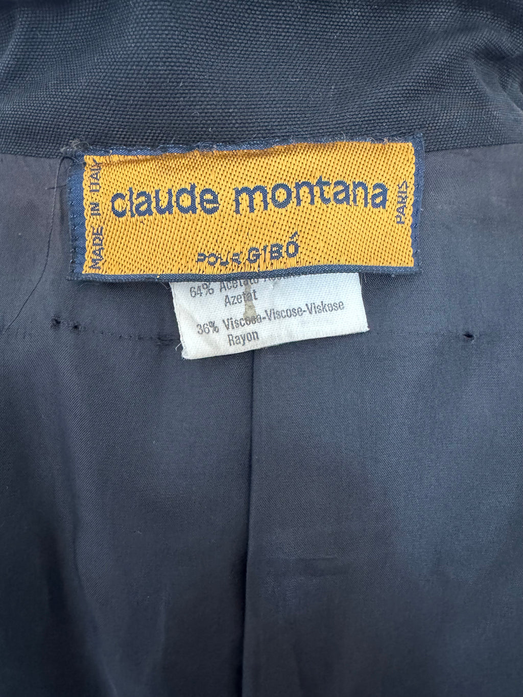 1986 Claude Montana Pour Gibo Spring Runway Tailored Coat