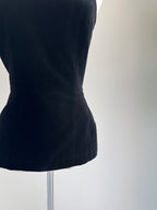 Thierry Mugler Black Cotton Velvet Sculpted Top
