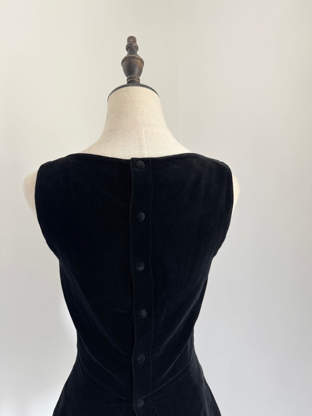 Thierry Mugler Black Cotton Velvet Sculpted Top