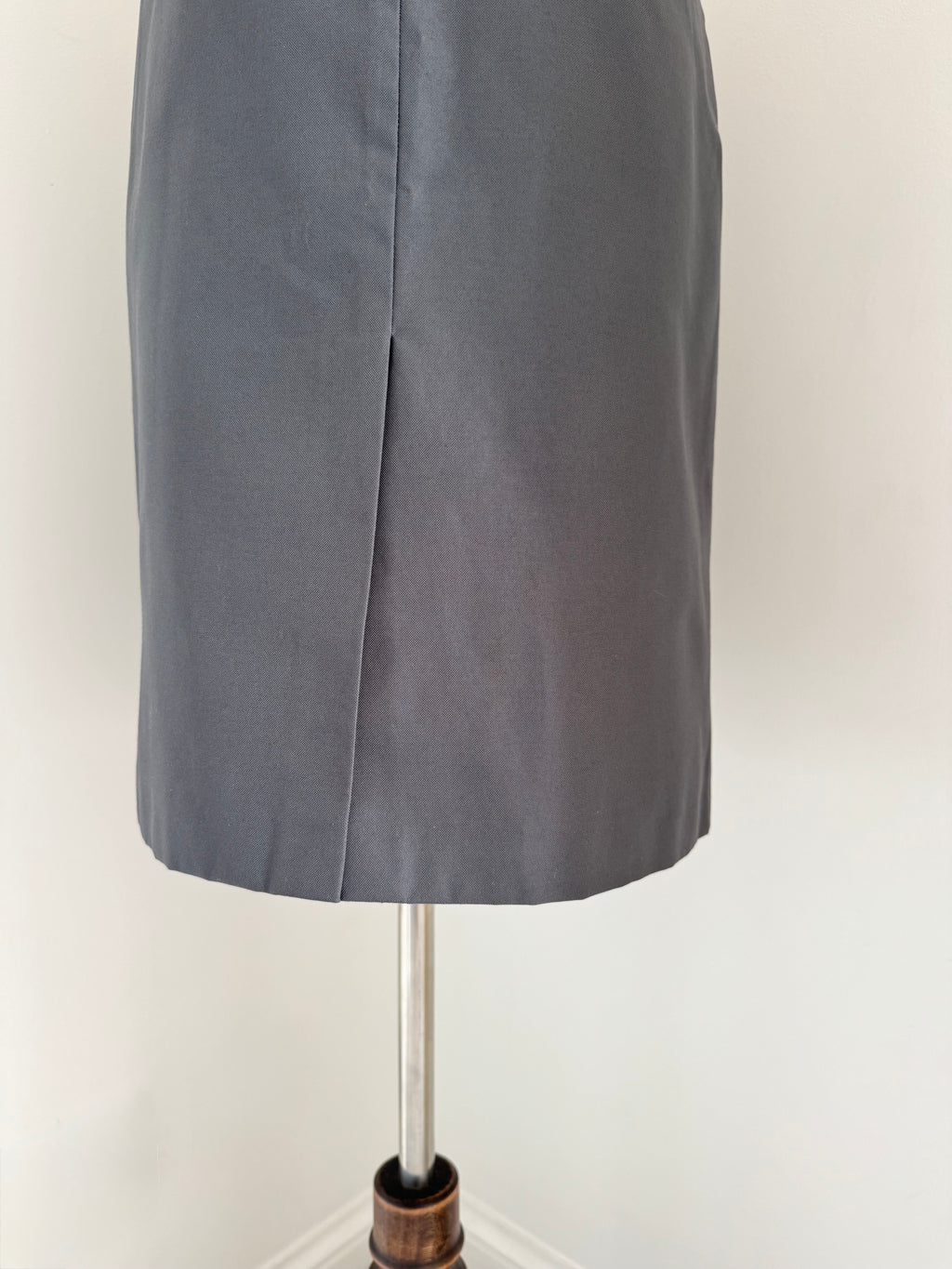 Miu Miu Grey Cotton-Blend Pencil Skirt