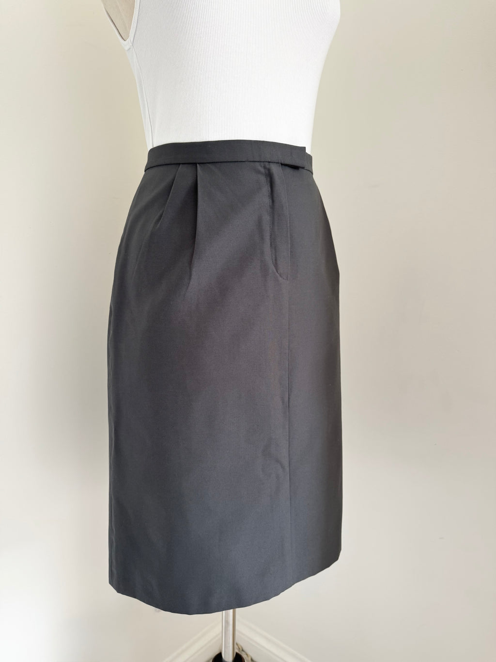 Miu Miu Grey Cotton-Blend Pencil Skirt