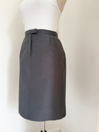 Miu Miu Grey Cotton-Blend Pencil Skirt