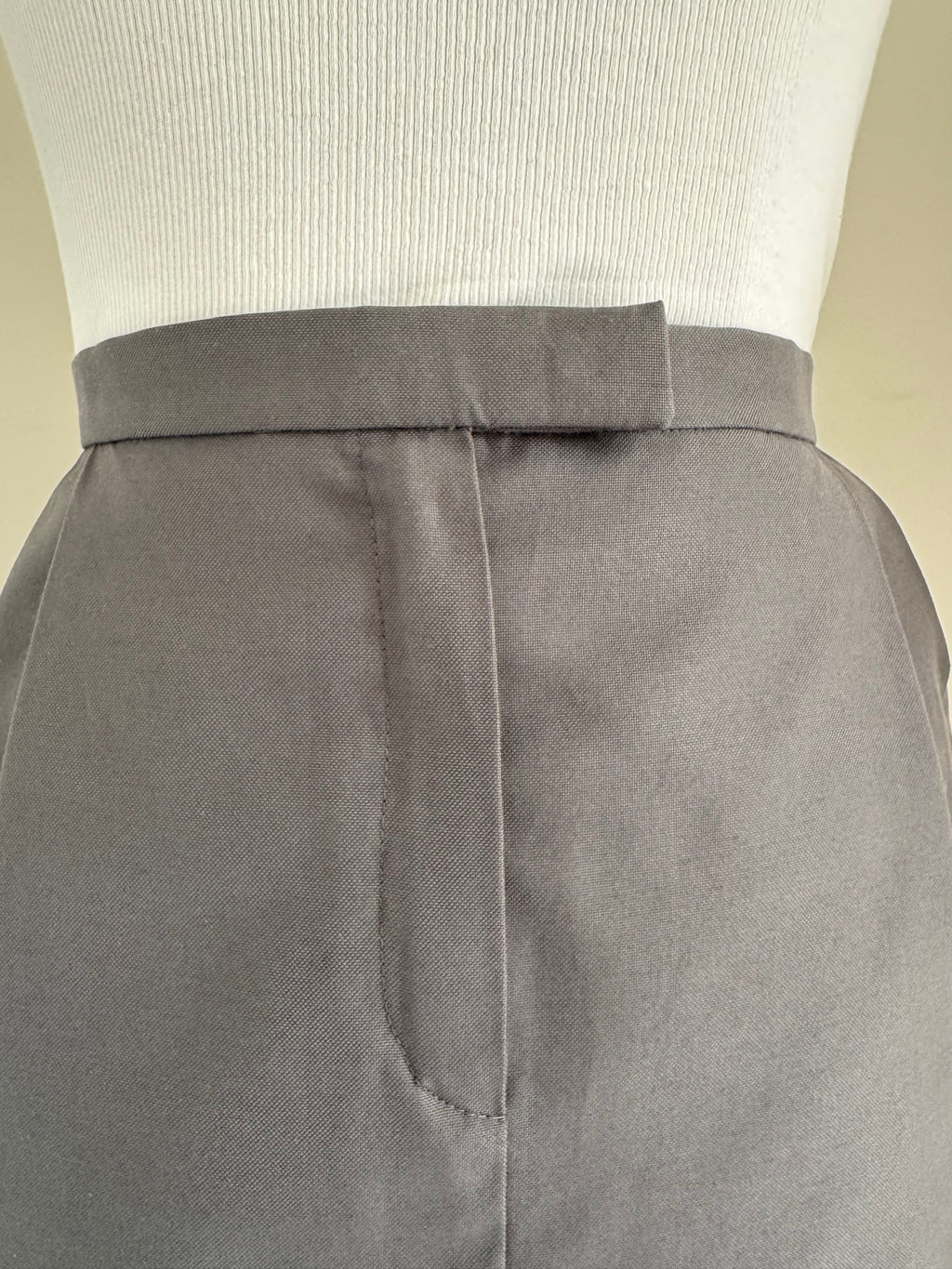 Miu Miu Grey Cotton-Blend Pencil Skirt