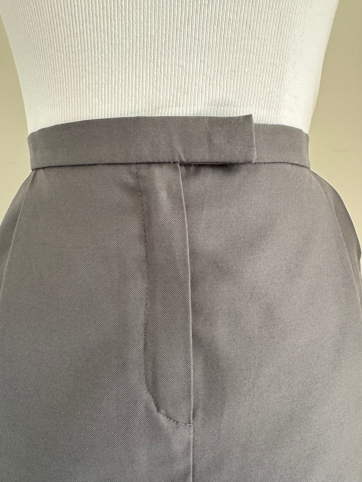 Miu Miu Grey Cotton-Blend Pencil Skirt