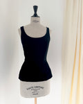 Thierry Mugler Black Cotton Velvet Sculpted Top