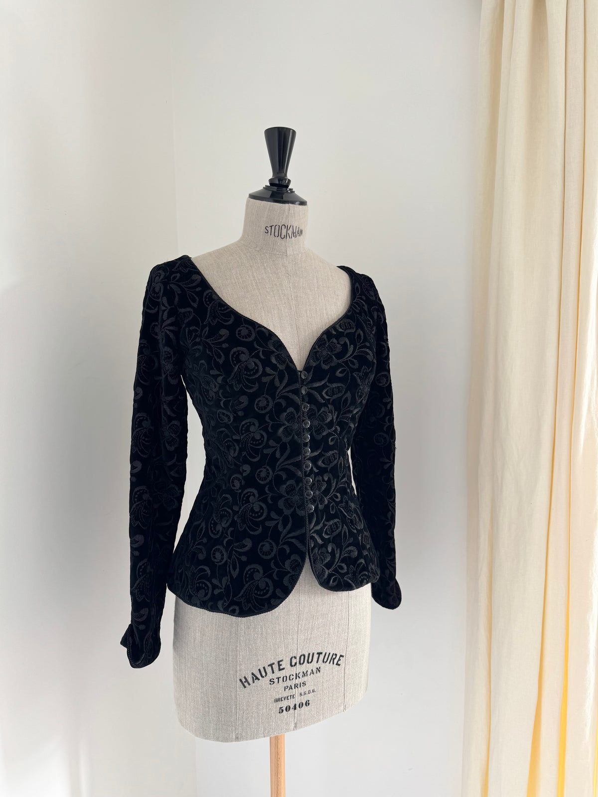 1989 Caroline Charles Documented Velvet Evening Jacket