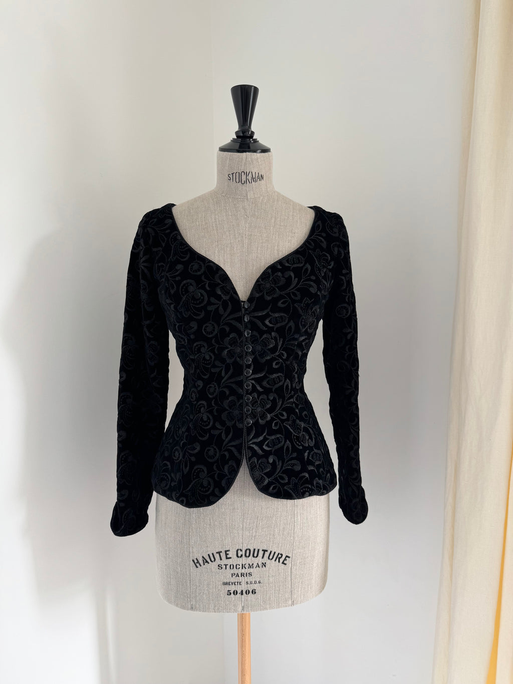 1989 Caroline Charles Documented Velvet Evening Jacket