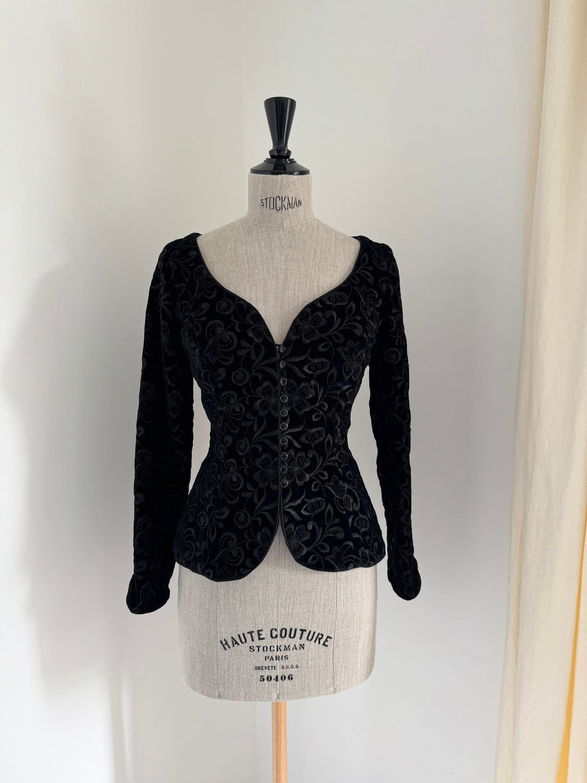 1989 Caroline Charles Documented Velvet Evening Jacket