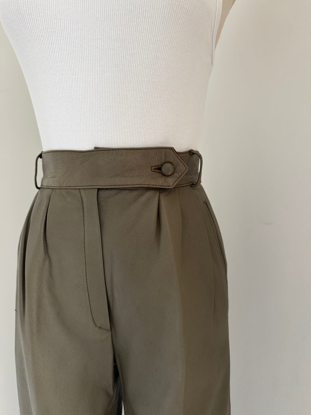 Trussardi Pleated Leather Trousers