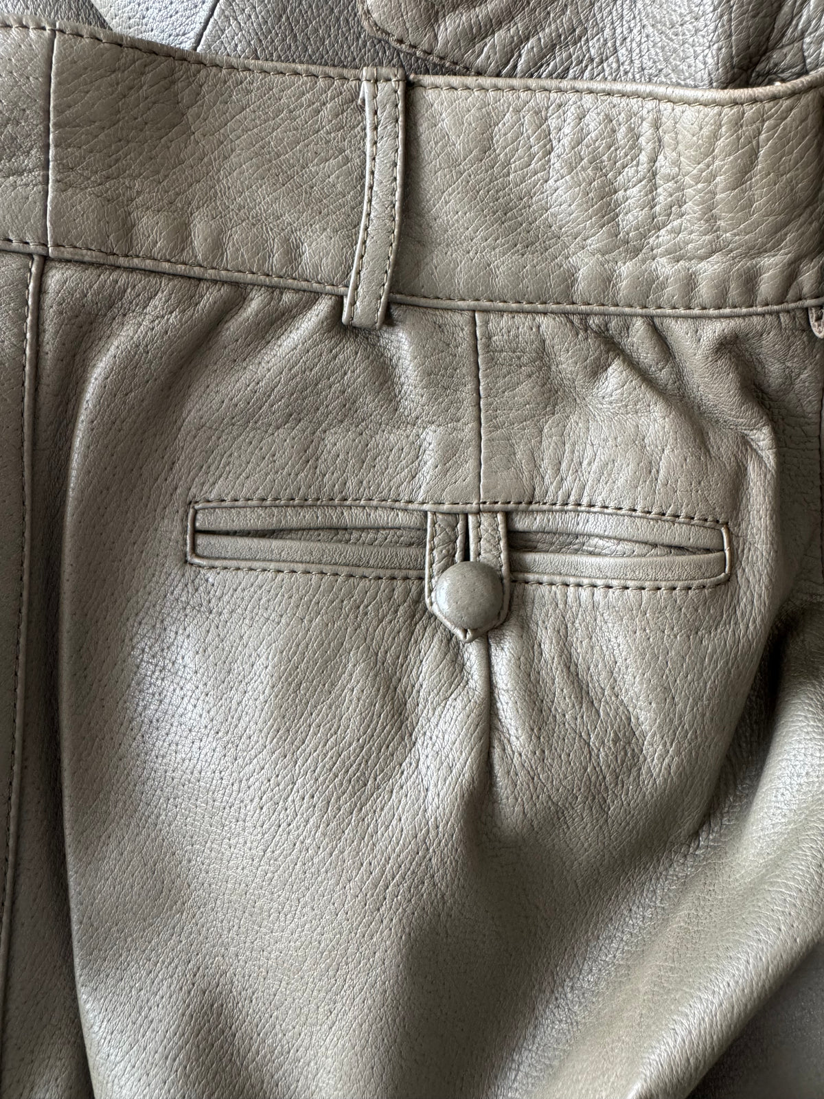 Trussardi Pleated Leather Trousers