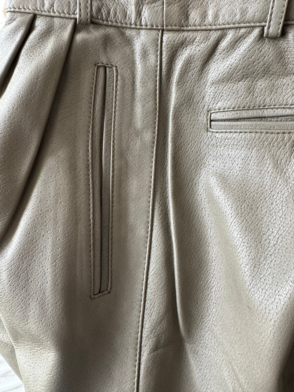 Trussardi Pleated Leather Trousers