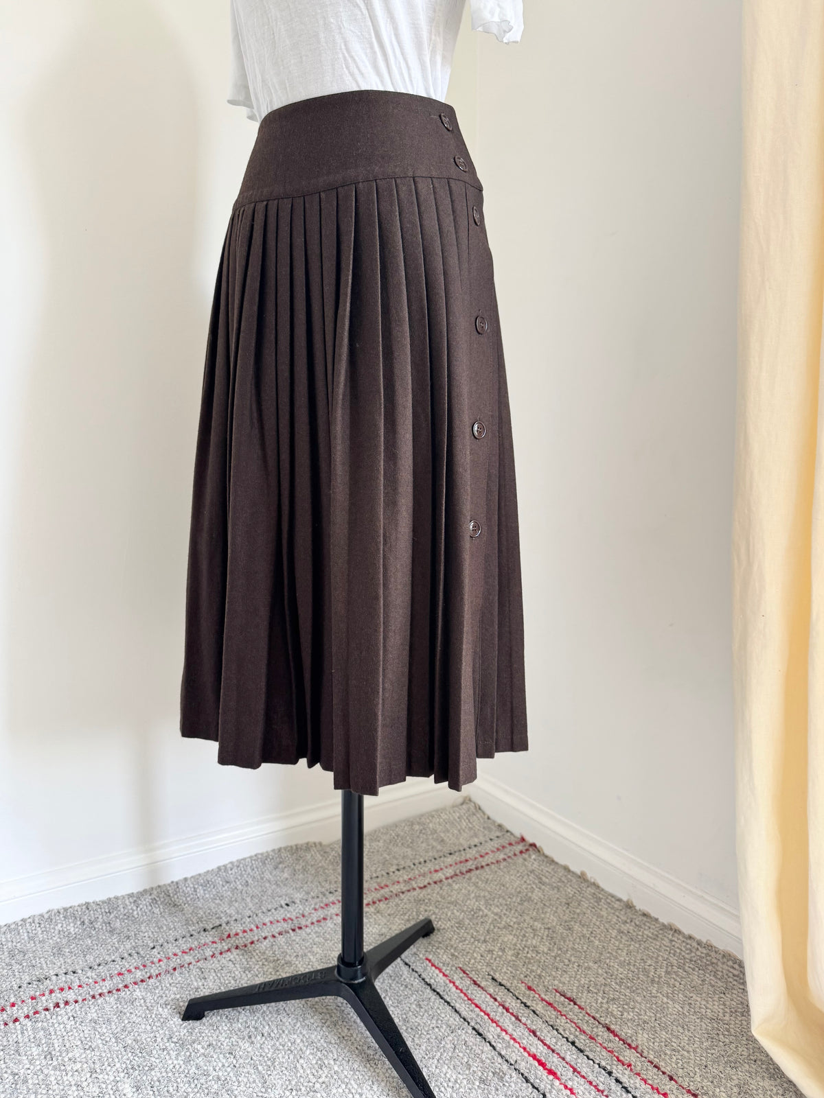 Daniel Hechter 1980s Wool Pleated Skirt