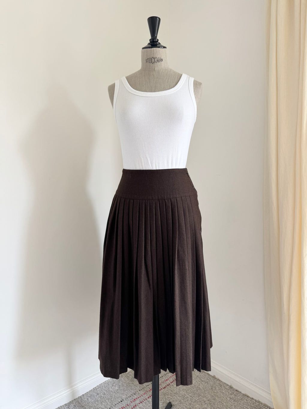 Daniel Hechter 1980s Wool Pleated Skirt