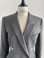 Basile Grey Wool Double-Breasted Blazer
