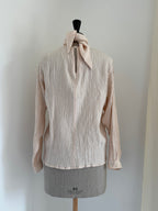 Umberto Ginocchietti Crinkled Silk Scarf Blouse