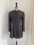 Jean Muir London Charcoal-Grey Suede Coat