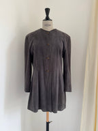 Jean Muir London Charcoal-Grey Suede Coat