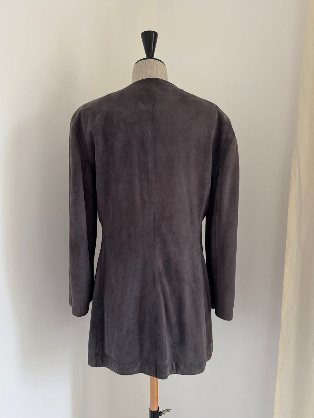 Jean Muir London Charcoal-Grey Suede Coat