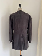 Jean Muir London Charcoal-Grey Suede Coat