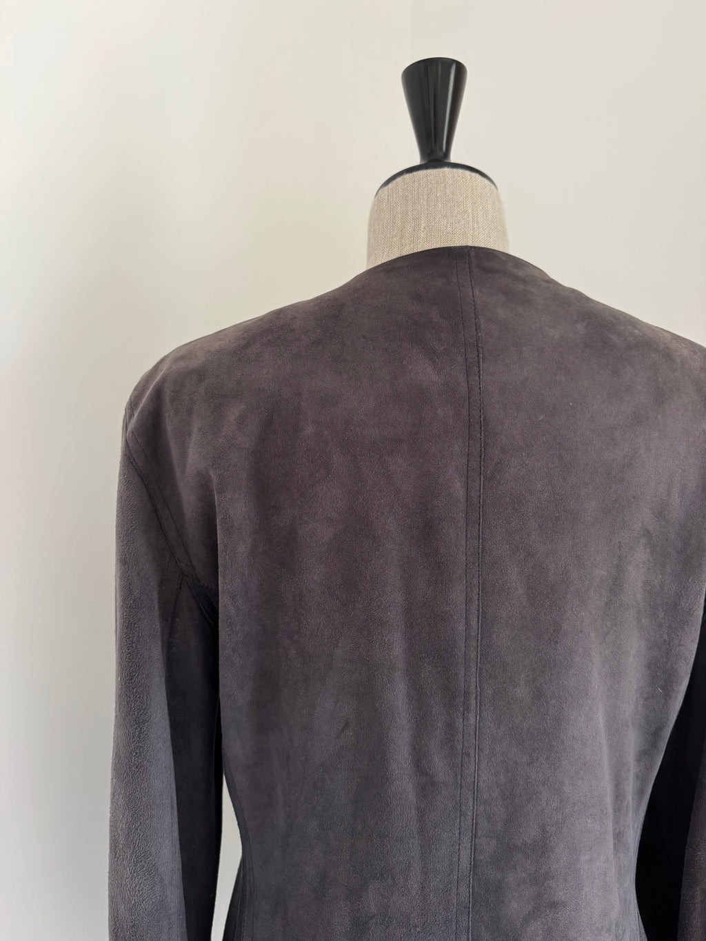 Jean Muir London Charcoal-Grey Suede Coat