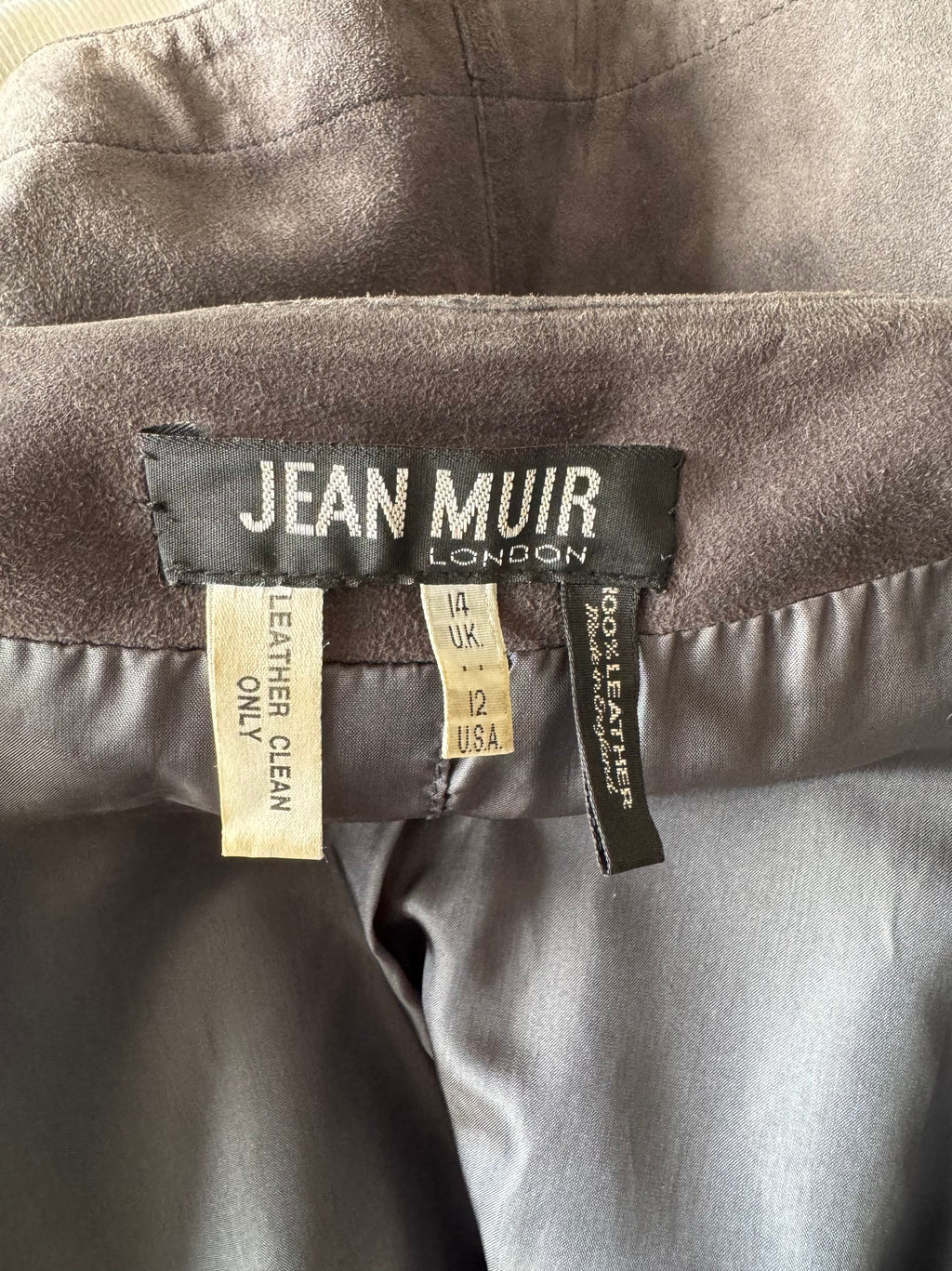 Jean Muir London Charcoal-Grey Suede Coat