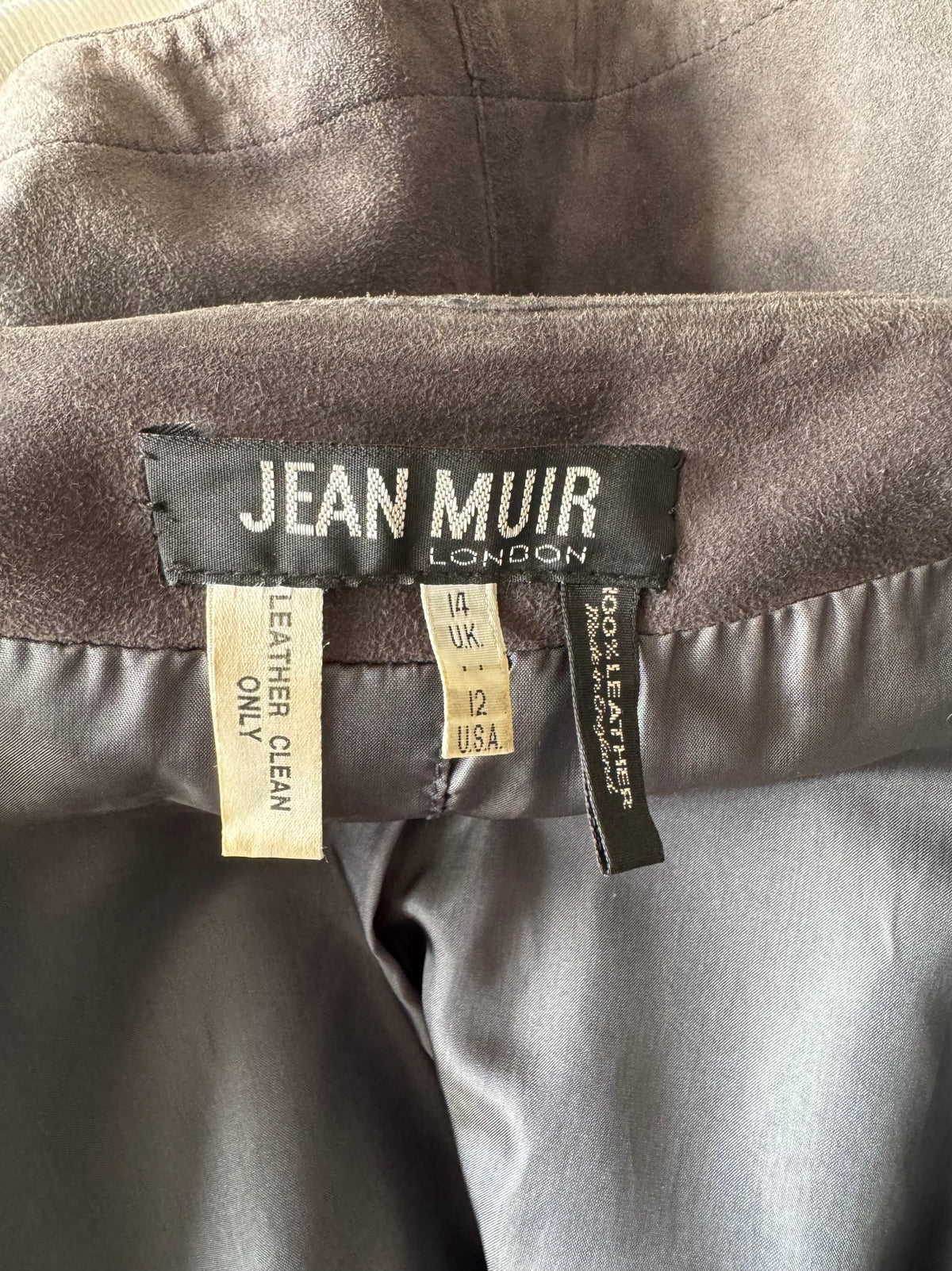 Jean Muir London Charcoal-Grey Suede Coat