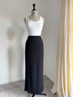 Donna Karan 1990s Black Knit Maxi Skirt