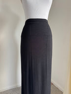 Donna Karan 1990s Black Knit Maxi Skirt