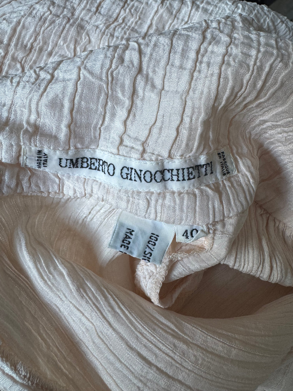 Umberto Ginocchietti Crinkled Silk Scarf Blouse