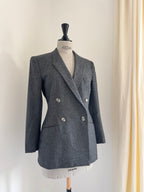 Basile Grey Wool Double-Breasted Blazer