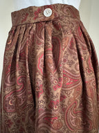 Ralph Lauren Paisley Silk Twill Gathered Midi Skirt