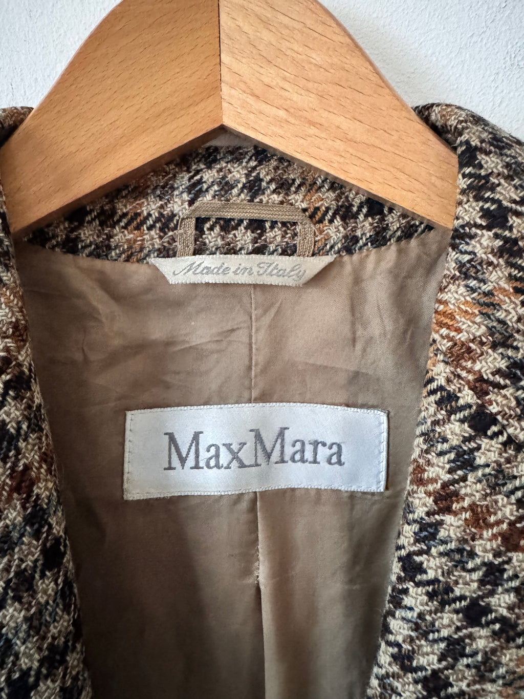 Max Mara Preowned Wool and Cashmere Houndstooth Blazer