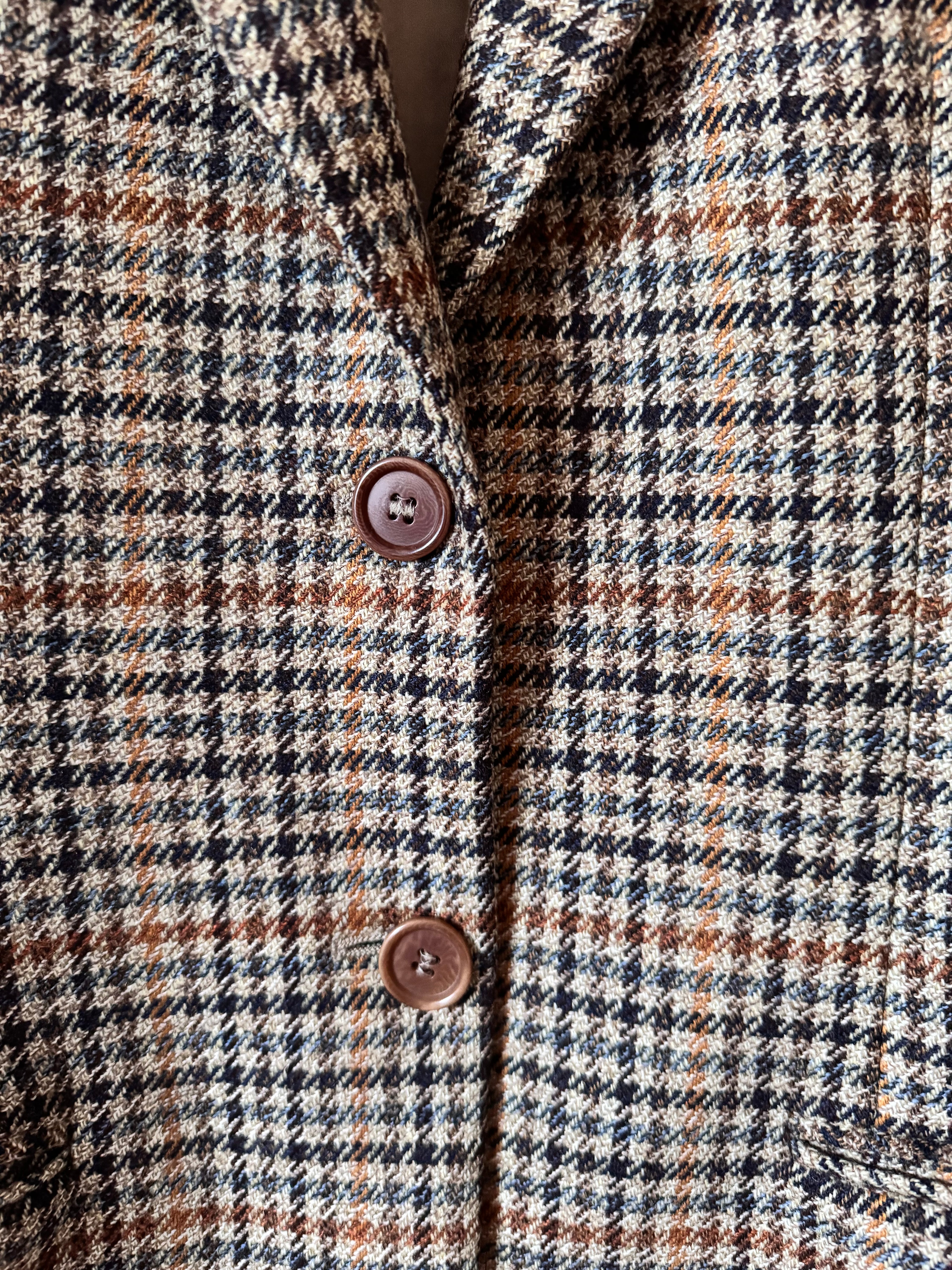 Max Mara Preowned Wool and Cashmere Houndstooth Blazer